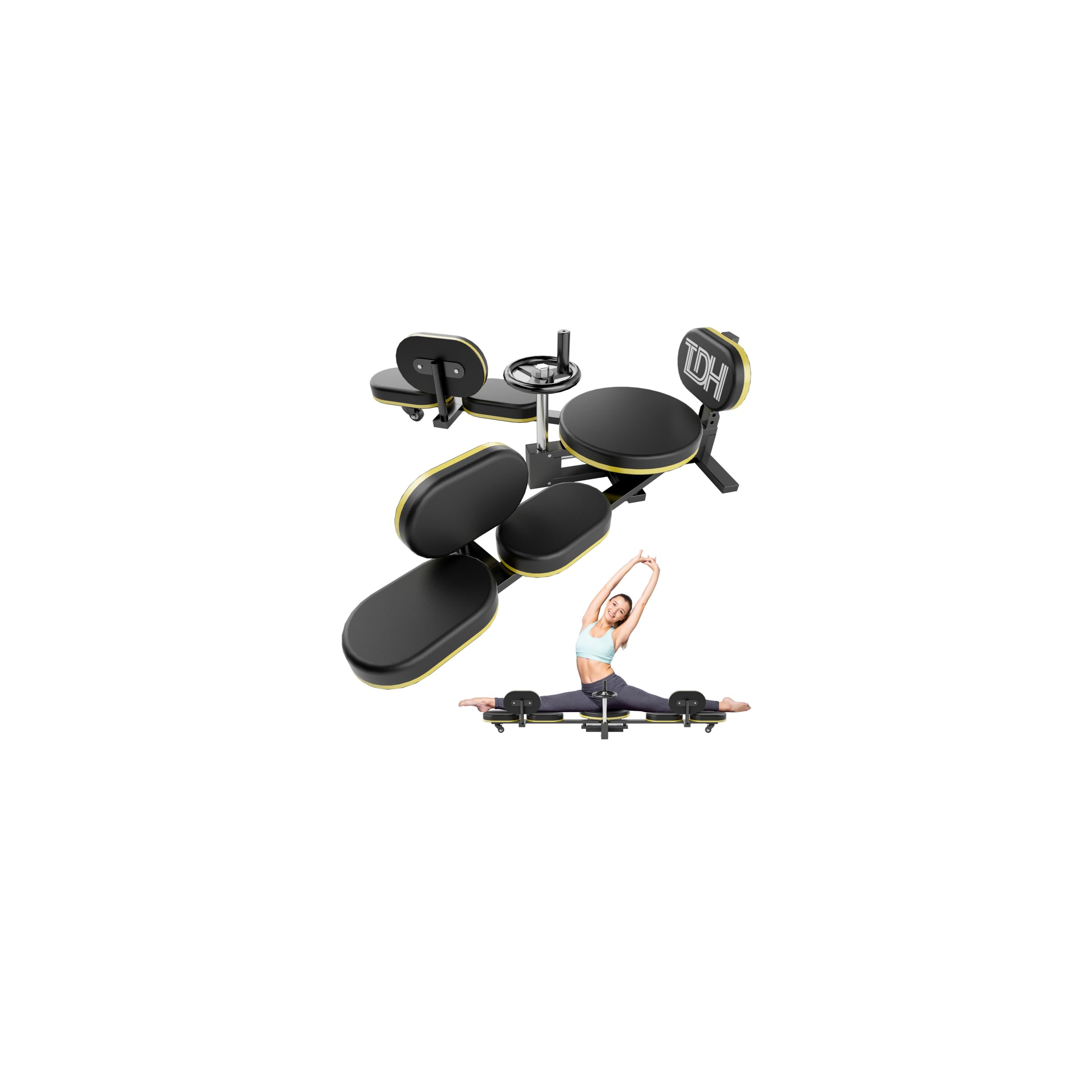 TDH Leg Stretcher, Split Machine for Fexibility & Splits Training, Adjustable Stretching Equipment for Home Gym, Soft Padding for Yoga & Dance