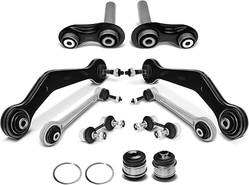 Miniatura 1 de A-Premium Juego de 10, brazo de control trasero superior delantero y trasero, barra estabilizadora, brazo de control integral y buje, compatible con