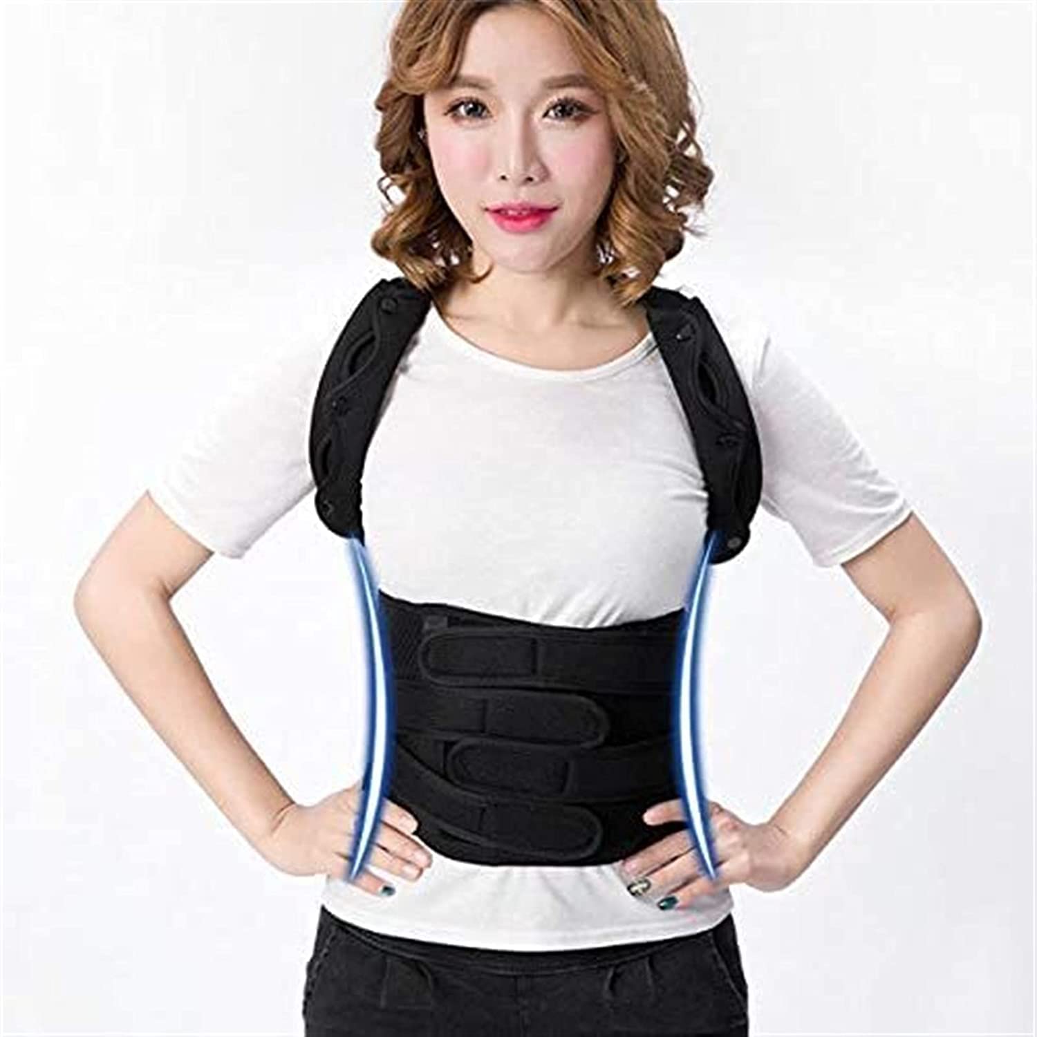 Full Back Support, Bruck Brace Lumbar Ramię Korekcja postawy dla mężczyzn Kobiety Kyfoza klatka piersiowa, Kids Hunchback(Black,L)
