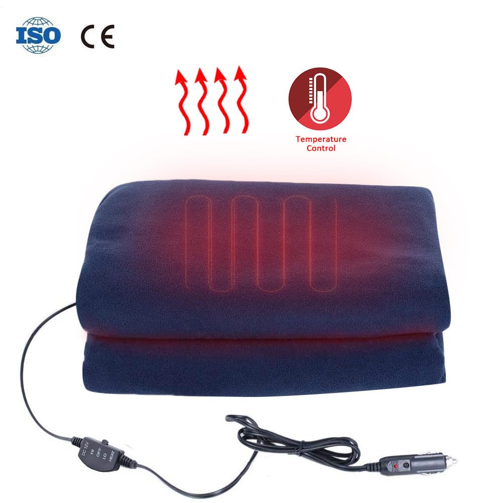 Generico Manta de forro polar, 12 V, 3 niveles, elige manta eléctrica para coche – Suministros para la calefacción del coche aptos para climas fríos, viajes, camping de larga distancia