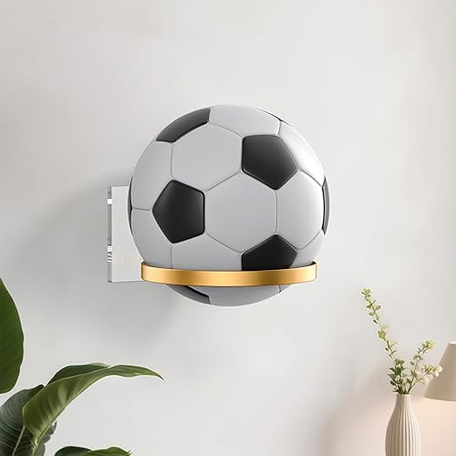 Miniatura 8 de Soporte de pared para pelotas para baloncesto, fútbol, fútbol y voleibol, estante de exhibición de bolas de pared con base acrílica y anillo de