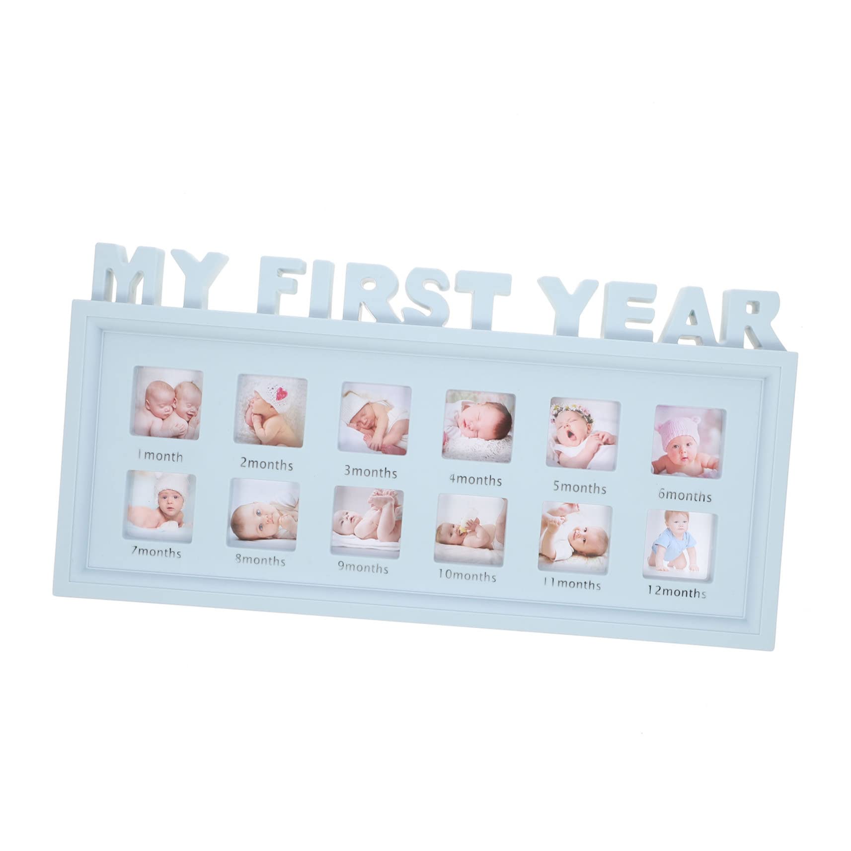 Cadre photo mois souvenir de naissance personnalisable pour bébé garçon