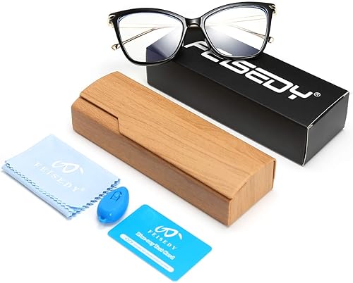 Miniatura 12 de FEISEDY Gafas de ojo de gato de gran tamaño Marco de bloqueo de luz azul gafas para mujeres B2589 005 Leopardo,001 negro,002 Rojo,003 rosa,004