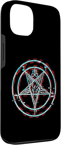 Miniatura 3 de Funda de terror estética para iPhone 13 Pentagrama satánico Baphomet Vaporwave