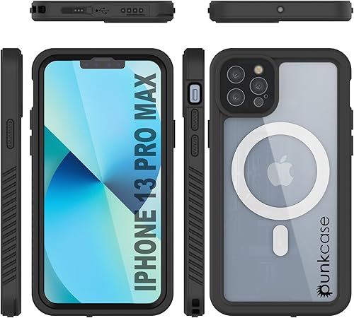 Miniatura 8 de Punkcase Funda impermeable para iPhone 13 Pro Max Serie Extreme Mag Ajuste delgado Certificado IP68 A prueba de golpes Funda de armadura con