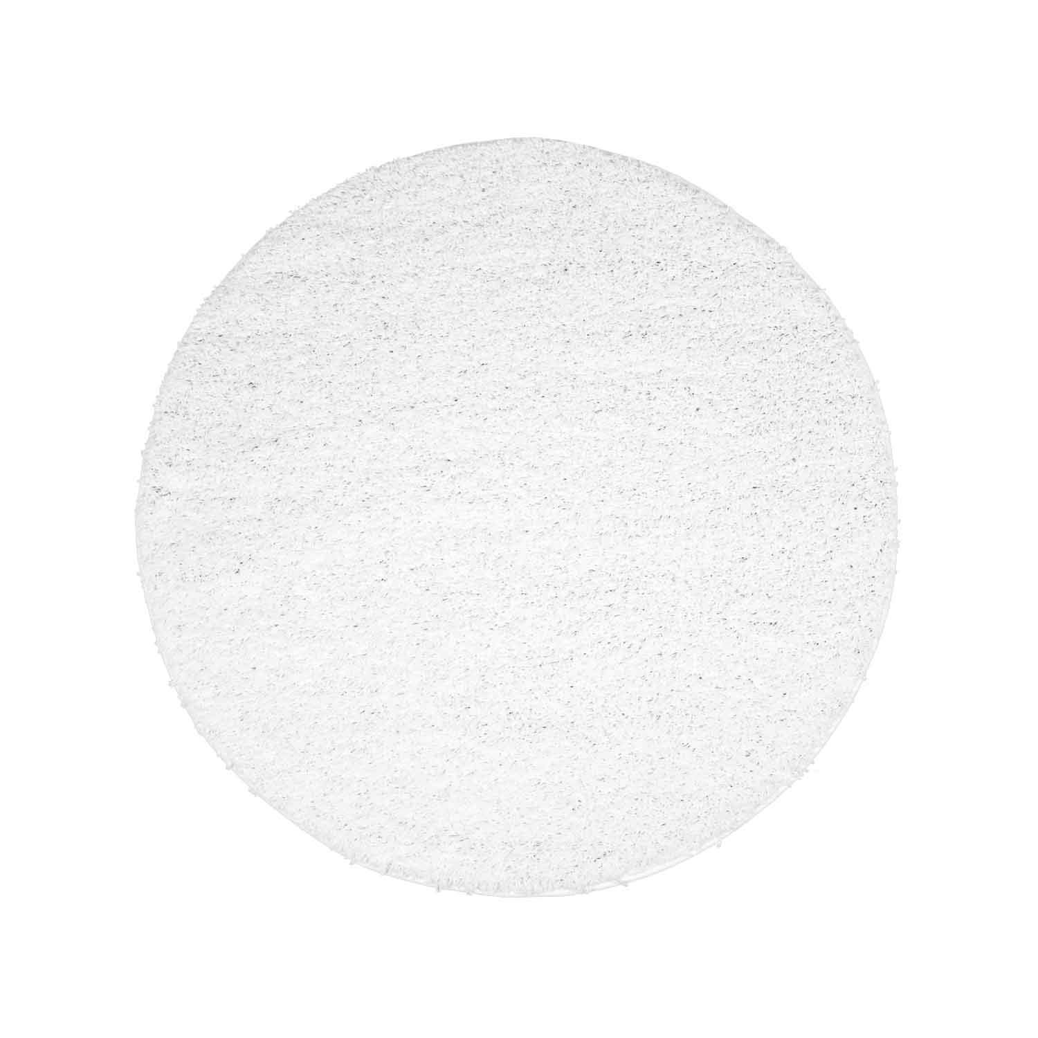 80 Diameter Rug carpet city ayshaggy Shaggy Rug, Deep-Pile, Long Pile Rug, Plain White ...