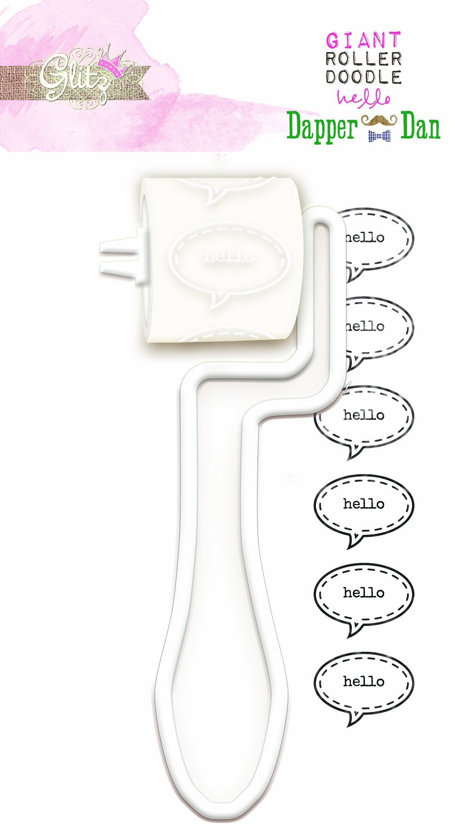 Glitz DesignDapper Dan Giant Roller Doodle Hello Bubble Stamp