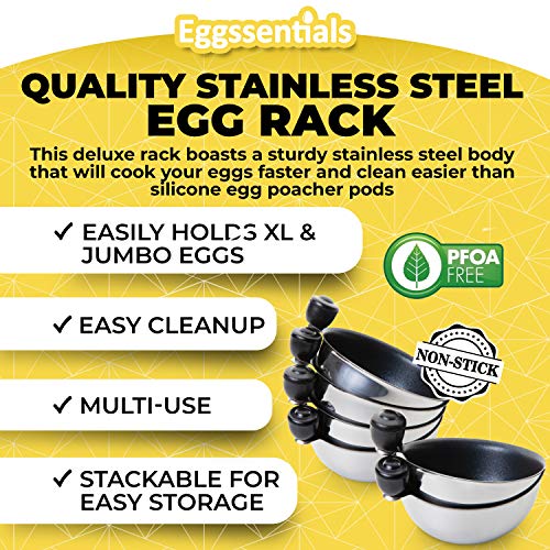 image for Eggssentials Egg Poacher Insert Stainless Steel Poached Egg Cooker Egg