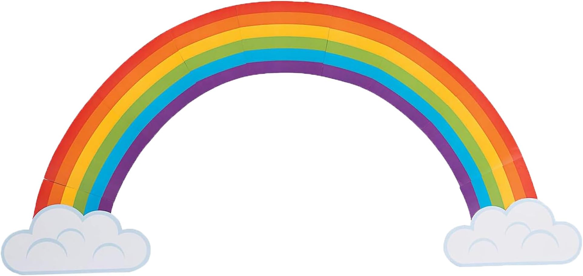 Fun Express Jumbo Rainbow Bulletin Board Decorations Set - 10 Ft Classroom Cutouts with Cloud Designs | Perfect for Teacher Classroom Decor, Preschool & School Displays | Colorful Party Backdrop Kit