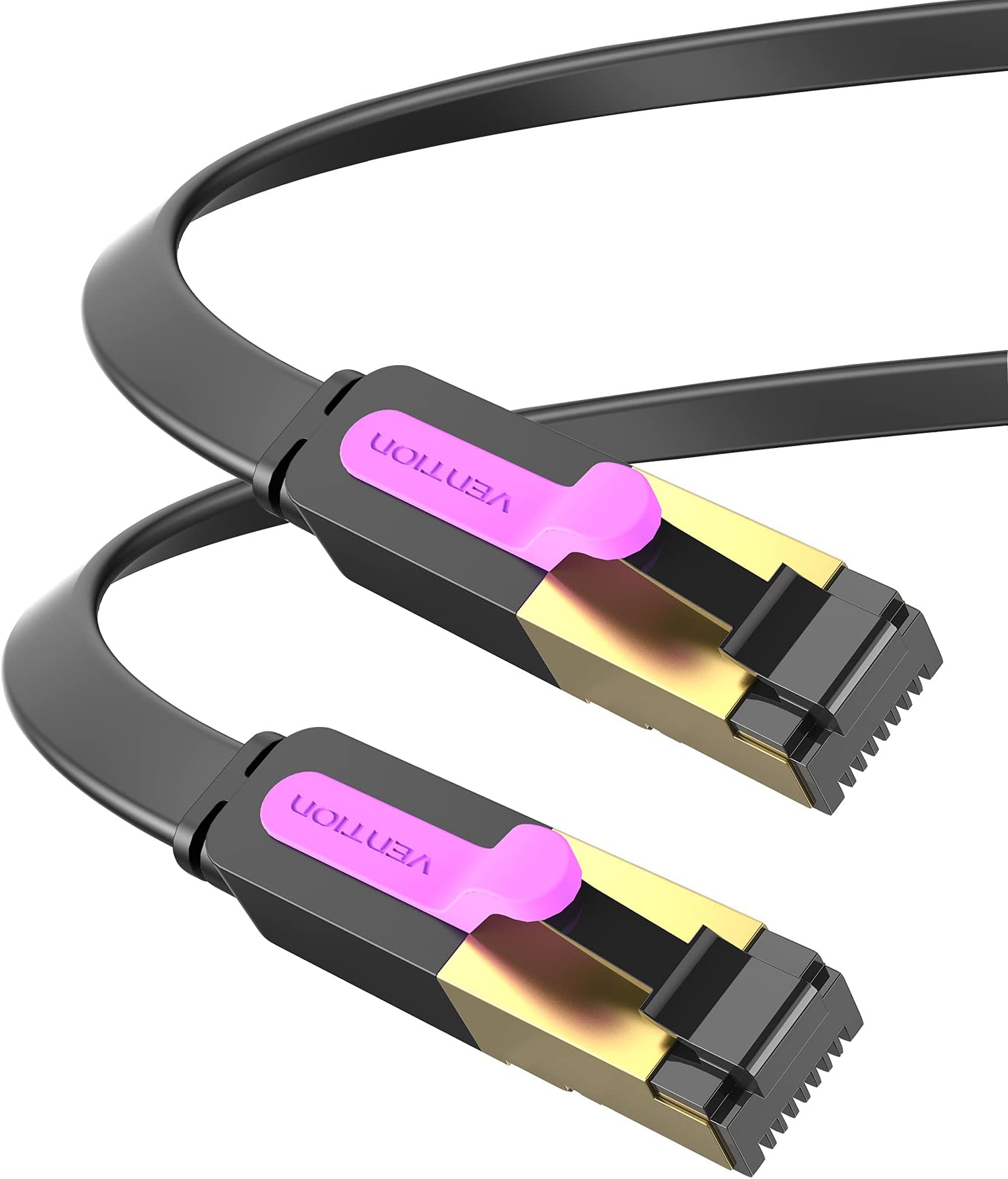 CAT 7 RJ45 Ethernet Flat Cable, High-Speed Patch Cord 10Gbps @600MHz/s STP, Compatible for Switch, Router, Modem, Patch Panel, Access Point, Patch Fields (Flat Patch Cable, 1m)