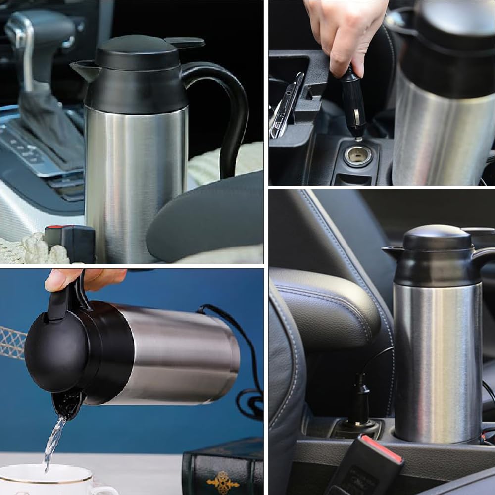 750 ml Bollitore per acqua elettrico da auto 12 V per accendisigari - Sistema rapido di acqua calda per caffè in viaggio