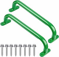 Vista 10 de Paquete de 2 asas de seguridad negras de 13 pulgadas para parque infantil al aire libre, mango de juego de metal, barras de agarre para columpios