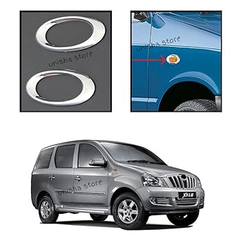Wheelcore Side Lamp Chrome Cover Suitable for Mahindra Xylo (2009 to 2011) Type 1 - Set of 2pcs