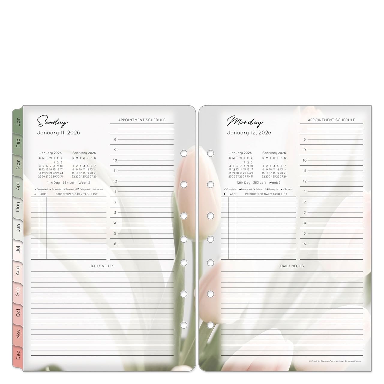 FranklinCovey - Blooms Planner Refill | One Page Per Day Ring-Bound (Classic, Jan 2026 - Dec 2026)