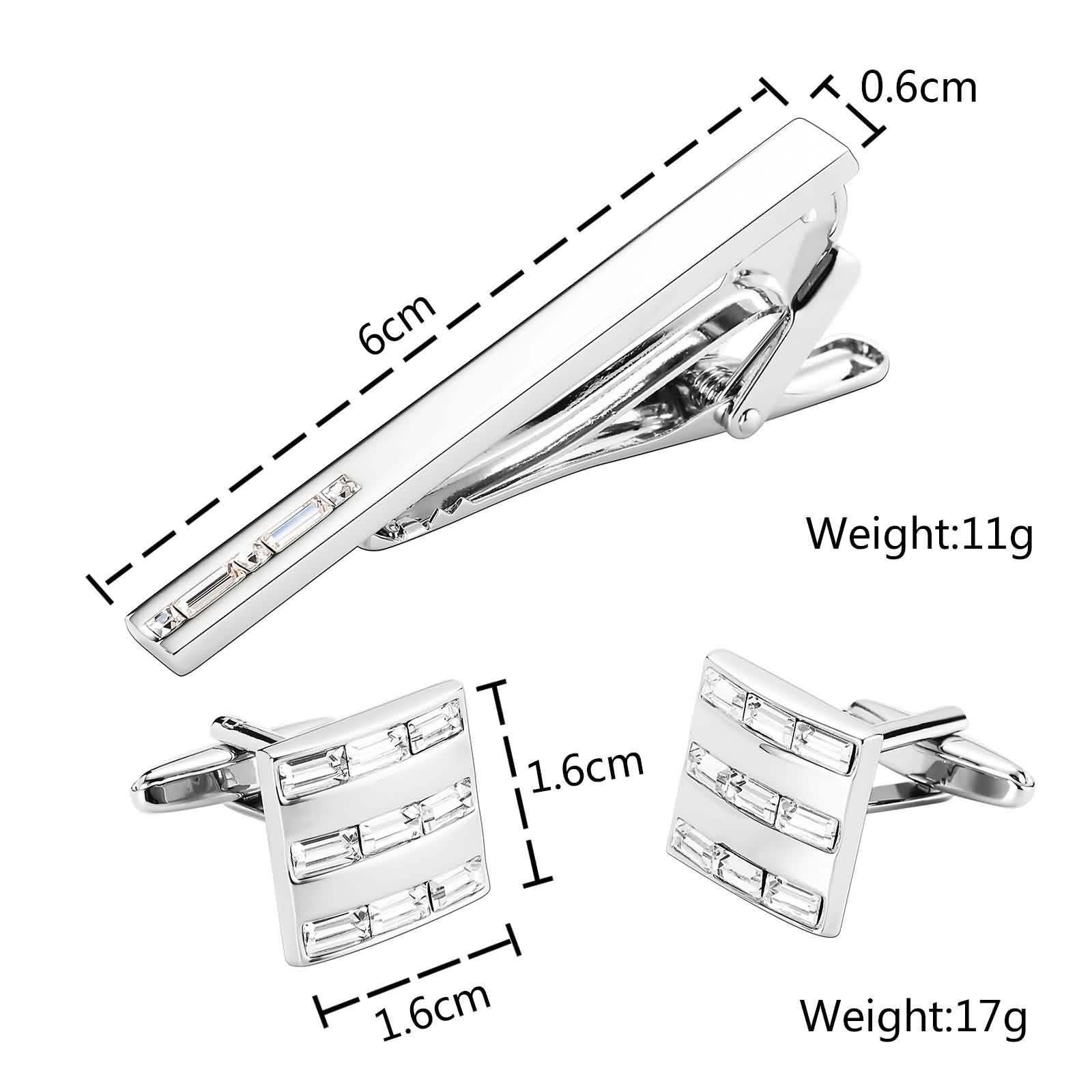Manchettenknoepfe One Piece, Krawattennadel Chef Geometrie Silber Weiss Rostfreier Stahl Business Stil