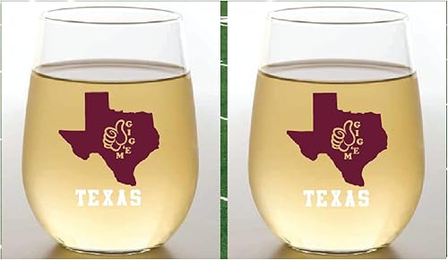 Miniatura 5 de Juego de 2 copas de vino impresas de plástico irrompible sin tallo, de 16 onzas, fabricadas en los Estados Unidos en embalaje de caja a dos aguas,