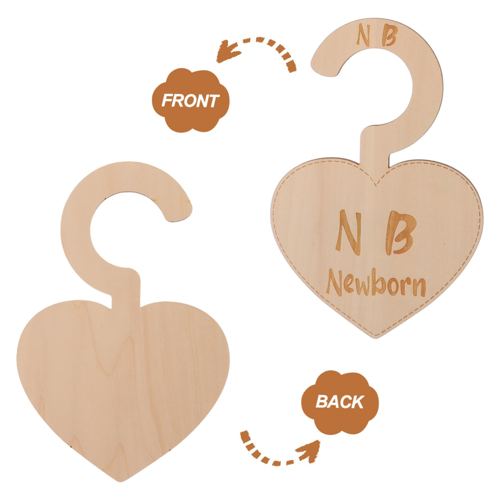 Beatifufu 7pcs Wooden Baby Wardrobe Dividers Closet Divider for Nursery Baby Closet Organizers Size Labels