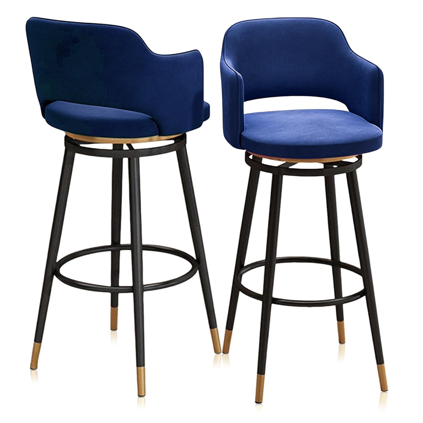 Tabourets de bar pivotants en velours pour îlot de cuisine