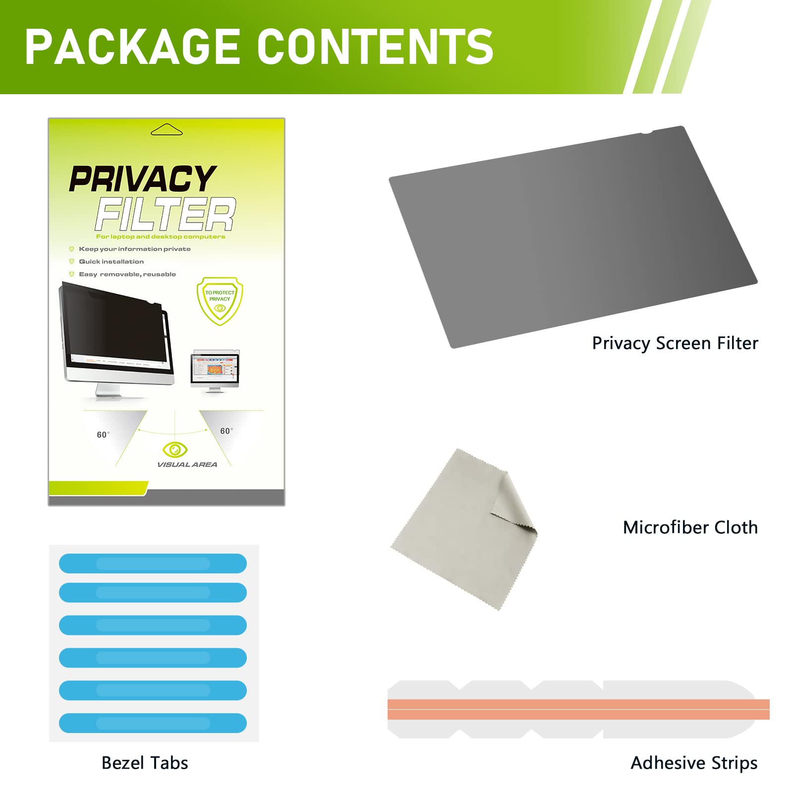 SOPPY Filtro per la privacy, schermo da 23,8 pollici, filtro per la privacy, filtro per la privacy, anti-luce blu e antiriflesso (16:9, 528 x 297 mm)