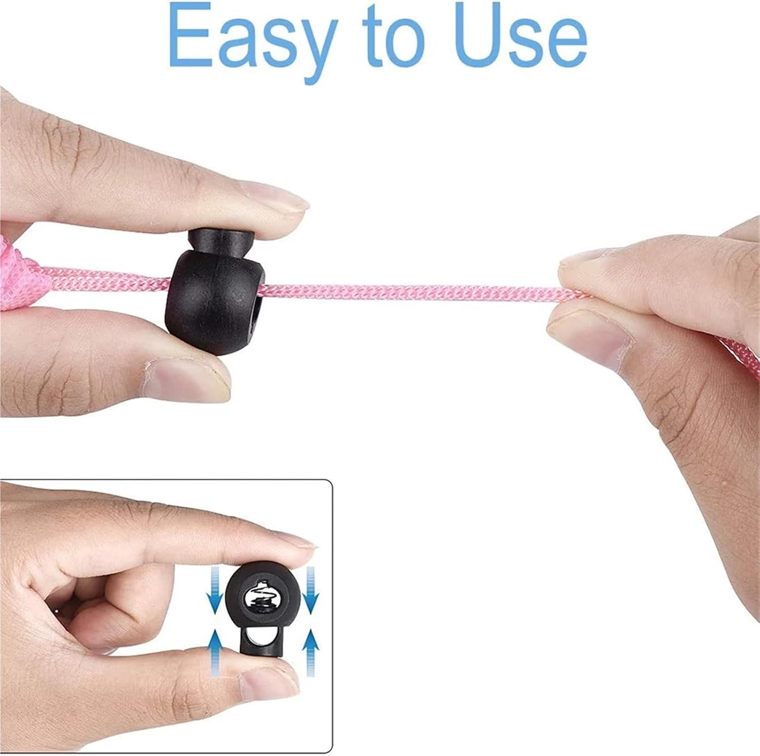Cord Locks 100pcs Plastic Cord Locks Single Double Hole Spring Stop Toggle Stoppers for Drawstrings Shoelaces Bags for Drawstring