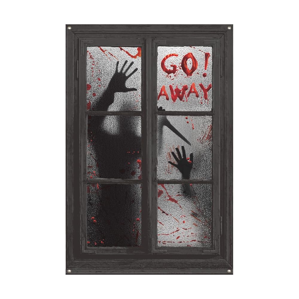 CGVG Halloween Deko Horror Fensterbilder Gruselige Fensteraufkleber Türdeko Wanddeko Fensterdeko Halloween Decoration Outdoor Innen Garten Horror Party (BYJC014)
