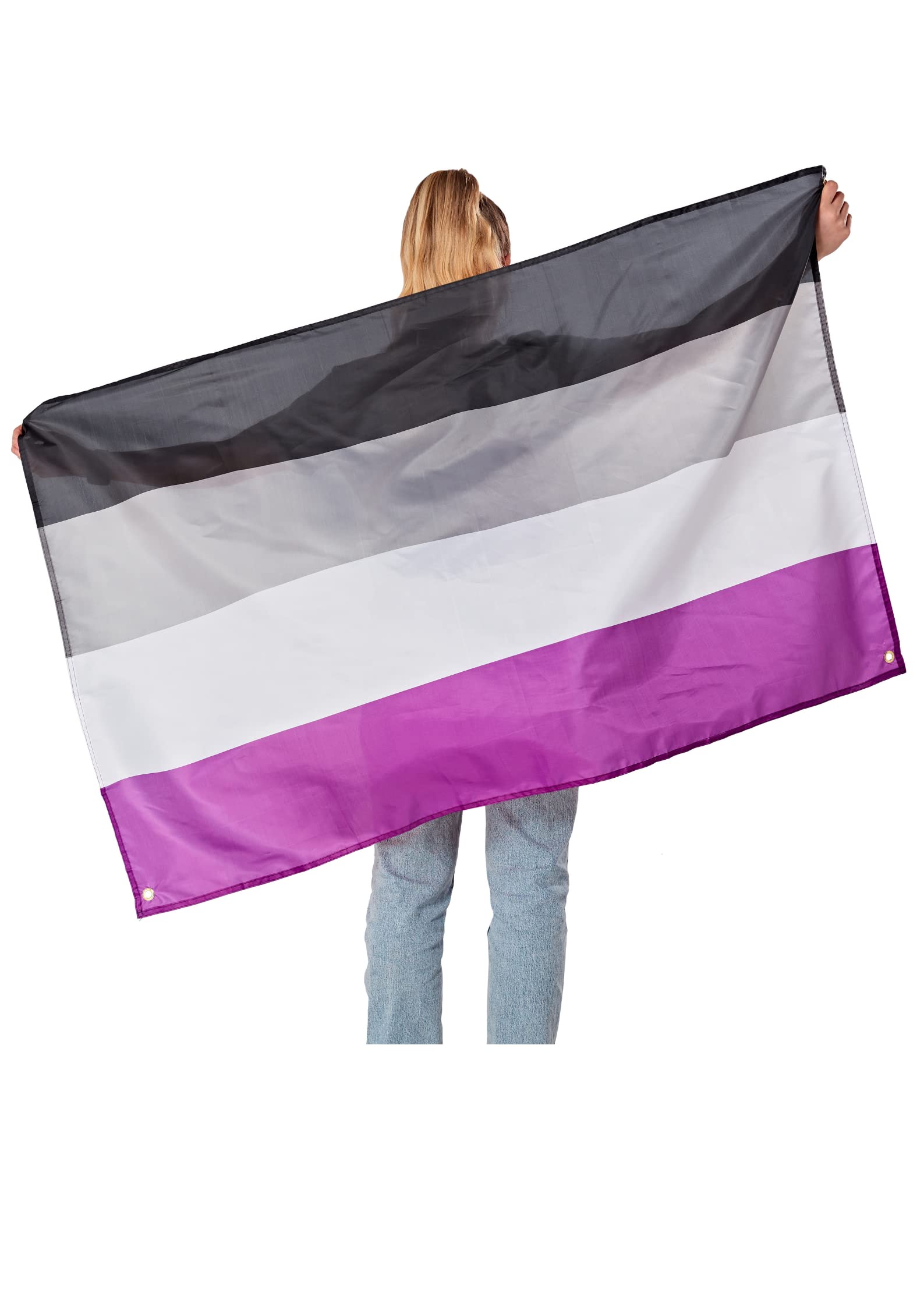 Runesol Asexual Flag, 91x152cm, (3ft x 5ft) Asexuality Banner, Pride Flag, 4 Grommets, Eyelet in Every Corner, LGBTQ+, Parade - Image 2