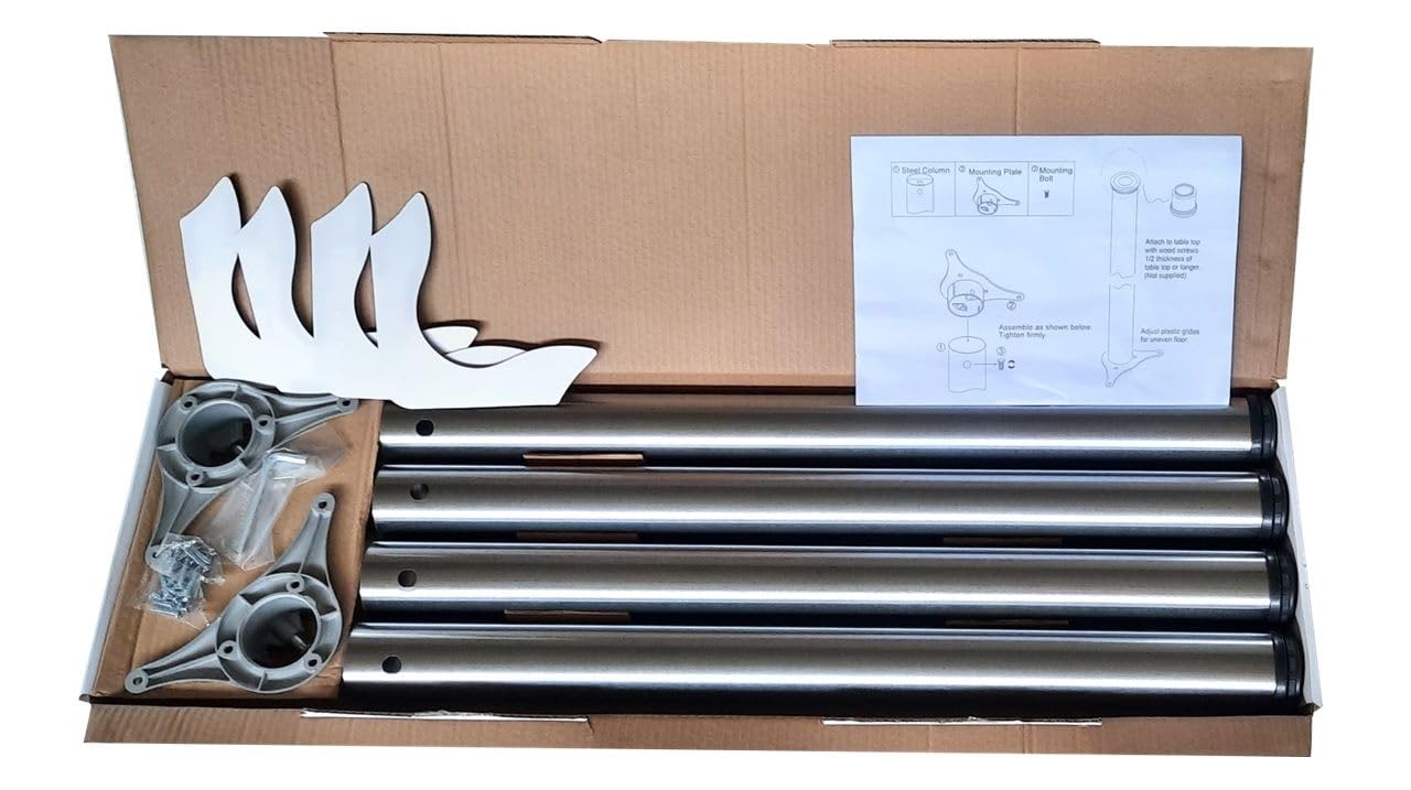durante® TFD23 Tischbeine Edelstahl V2A 4er Set höhenverstellbar 710mm