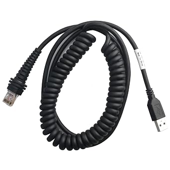 VOTTAN Coiled USB Cable 1900G-HD 1900G-SR 1902G-HD 1300G 1400G Barcode Scanner USB Cables for Honeywell 3M / 9FT Coiled USB Port