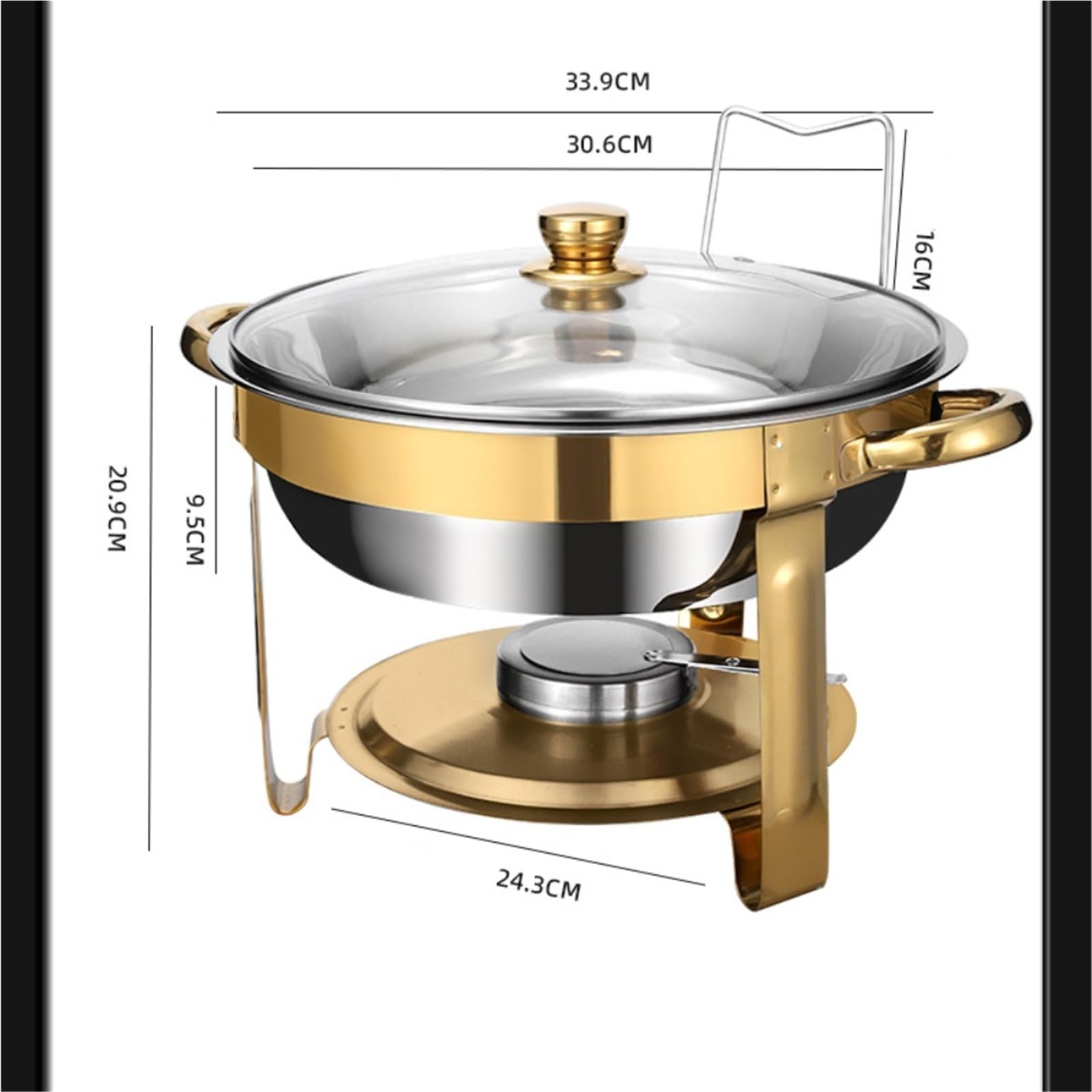 Set scaldavivande da Buffet in Acciaio Inossidabile da 4 Litri