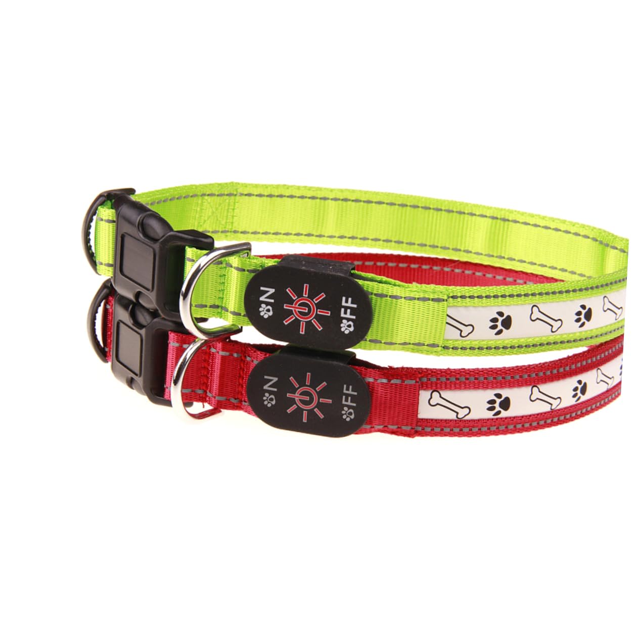 Beavorty 2piezas Collar Led para Intermitentes Collar De Seguridad para Paseos Diseño USB Recargable Mediano Verde