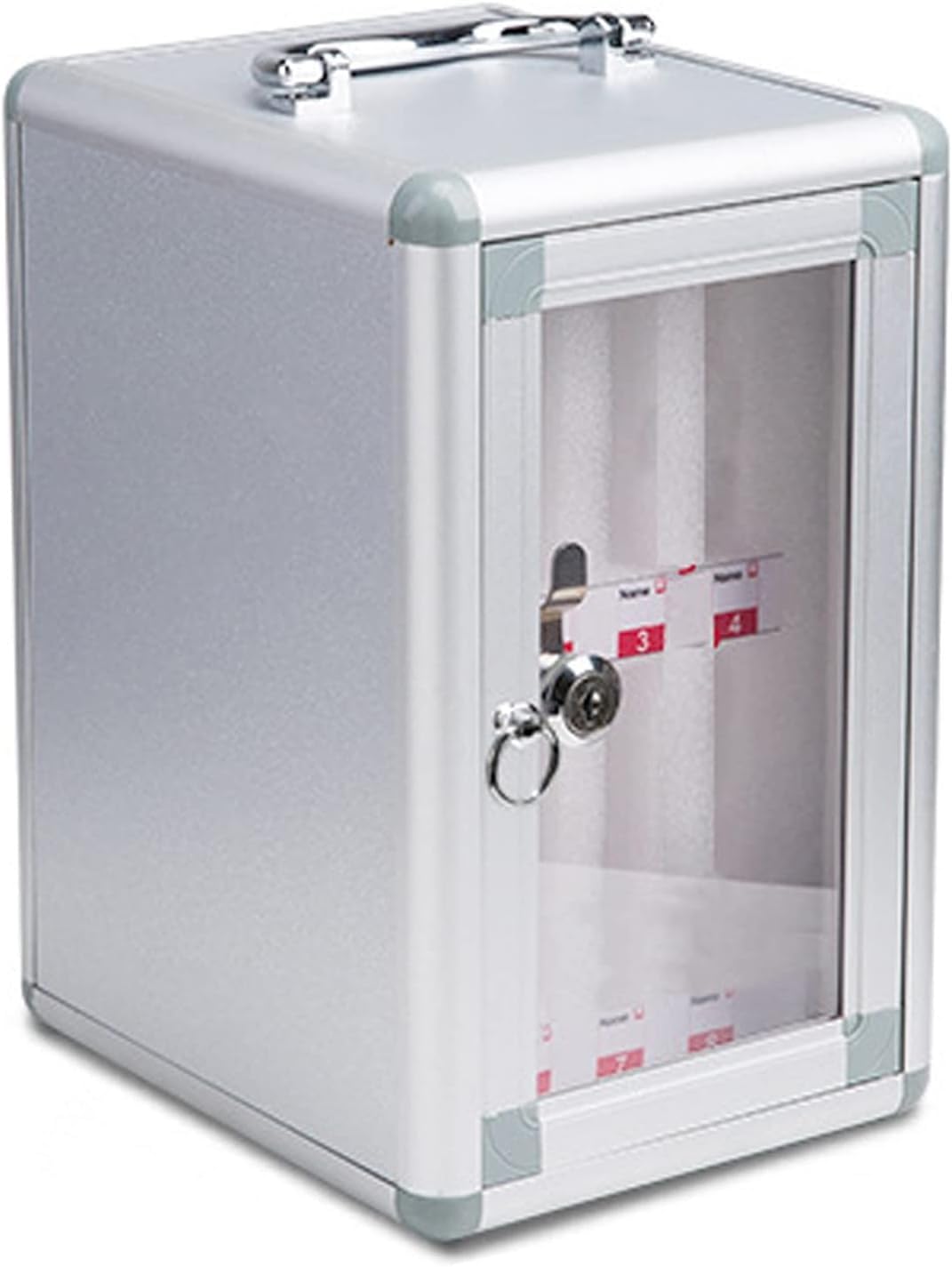 Caja de almacenamiento para celular con cerradura segura y asa diseño de ranuras