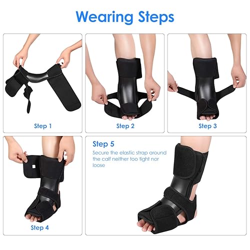 Miniatura 3 de Férula nocturna plantar, soporte para pie, estabilizador de pie ajustable, unisex, se adapta a la tobillera del pie derecho o izquierdo