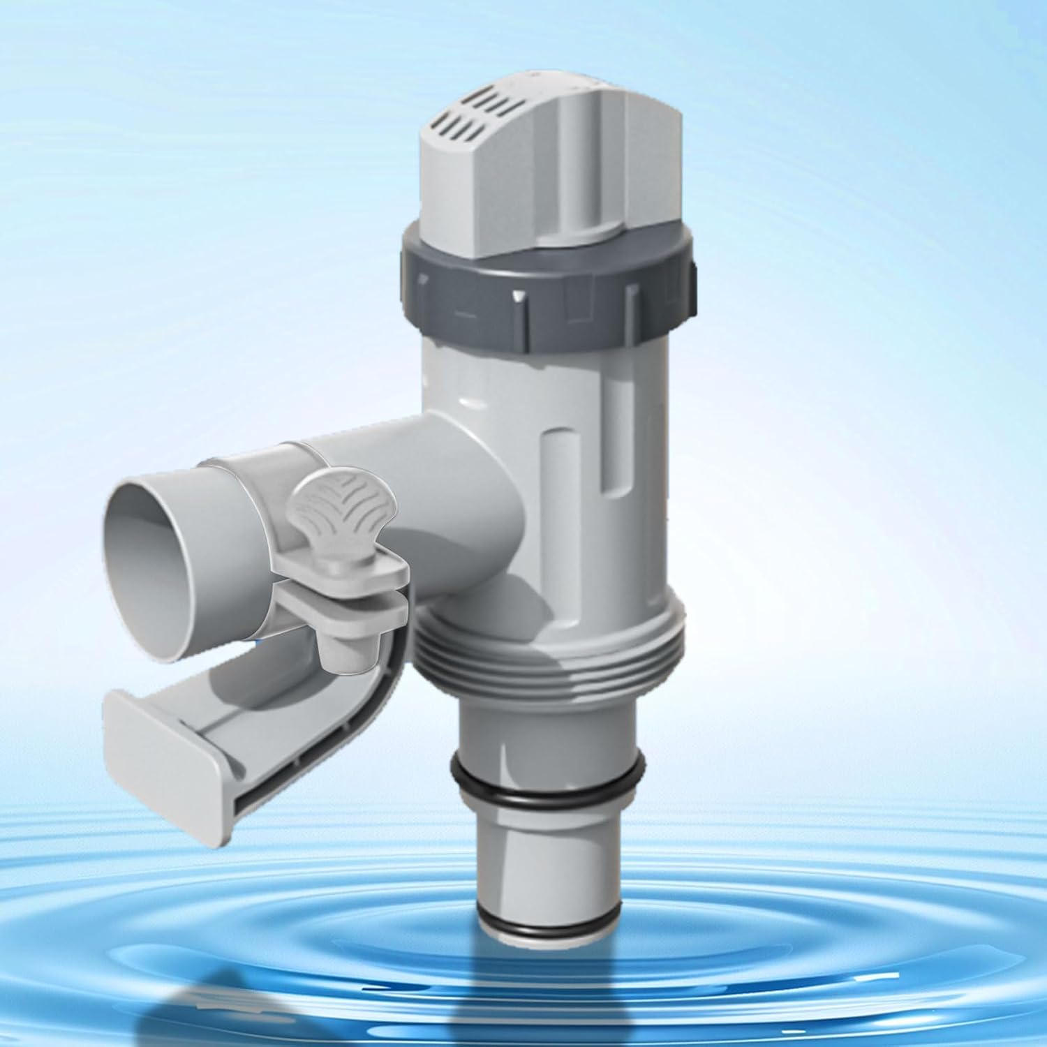 Plunger Valve with Pipe Holder - Pool Hose Adapter for Above Ground Pools - Pool Pump Hoses Replacement Parts (2 Pack)
