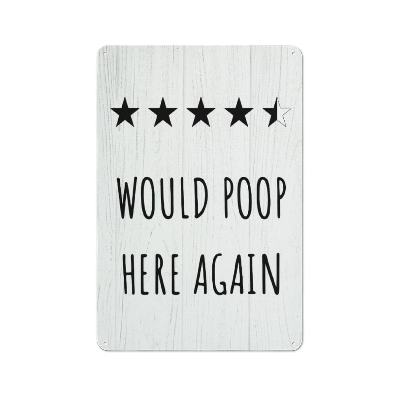 Retro Kitchen Metal Sign 30x20cm Featuring Would Poop Here Again, Bistro Wall Plaque for Restaurant, Kitchen, Counter Or Breakfast Nook