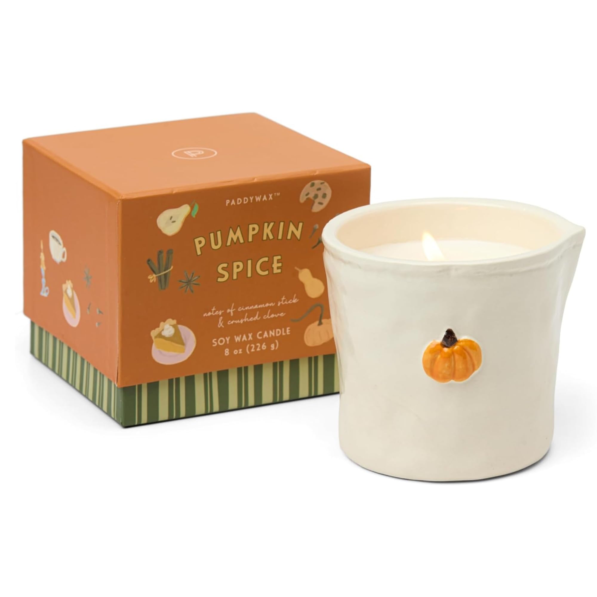 Amazon.com: Paddywax Bistro Hand Painted Scented Candle, Pumpkin