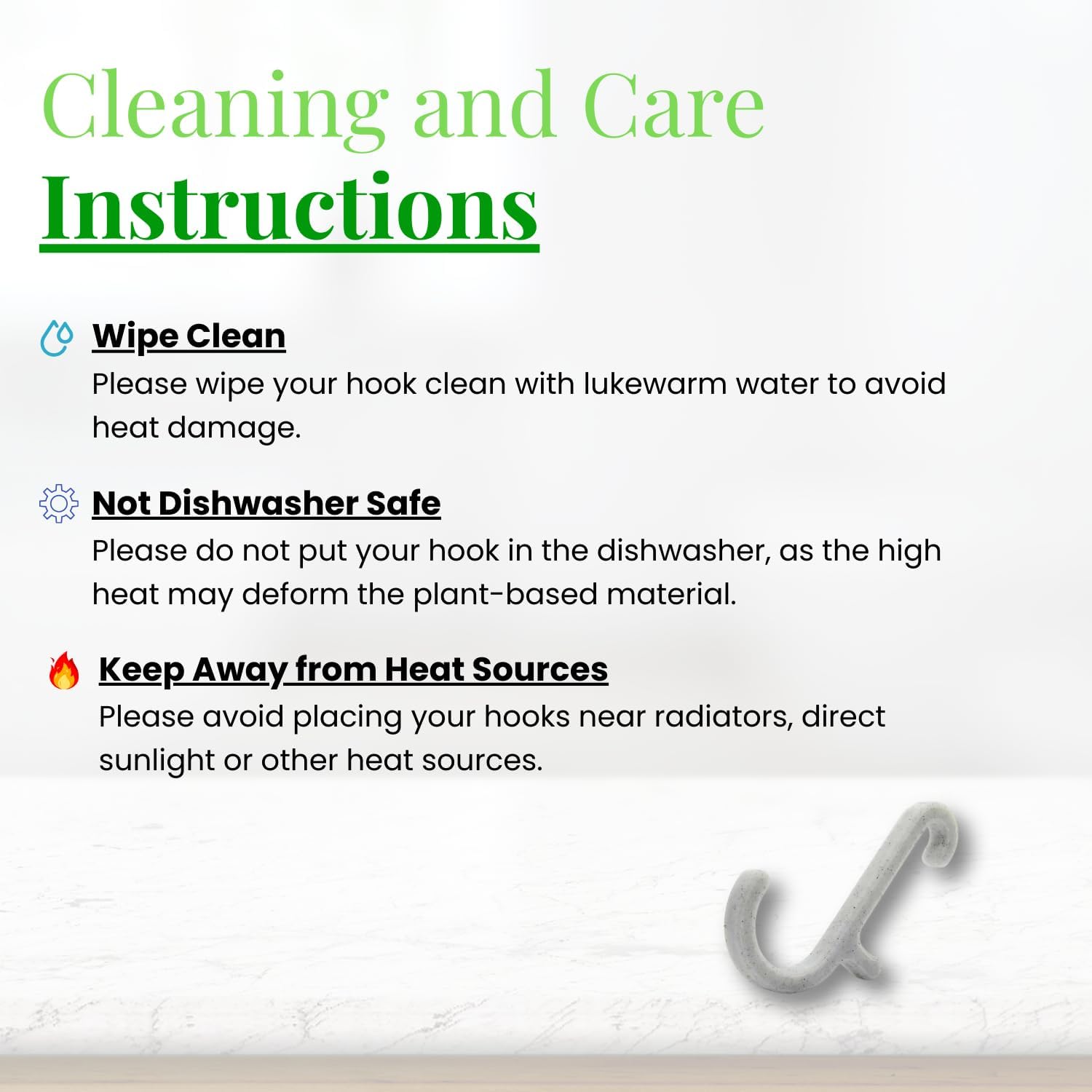 Pegboard Hooks for Wall Organiser, Plastic Storage Clips Compatible with IKEA SKADIS Board, Replacement Hook Set, 10 Pack (Marble)