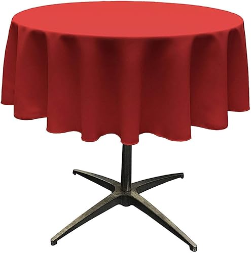 Miniatura 2 de Mantel redondo de popelina de poliéster sin costuras de 51 pulgadas  superposición, bueno para mesa de centro pequeña (amarillo claro)