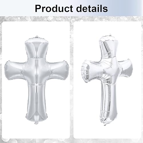 Miniatura 3 de 6 globos en forma de cruz de 34 pulgadas, globos gigantes de bautismo, globos conmemorativos grandes de Navidad, comunión, bautizo, globos de