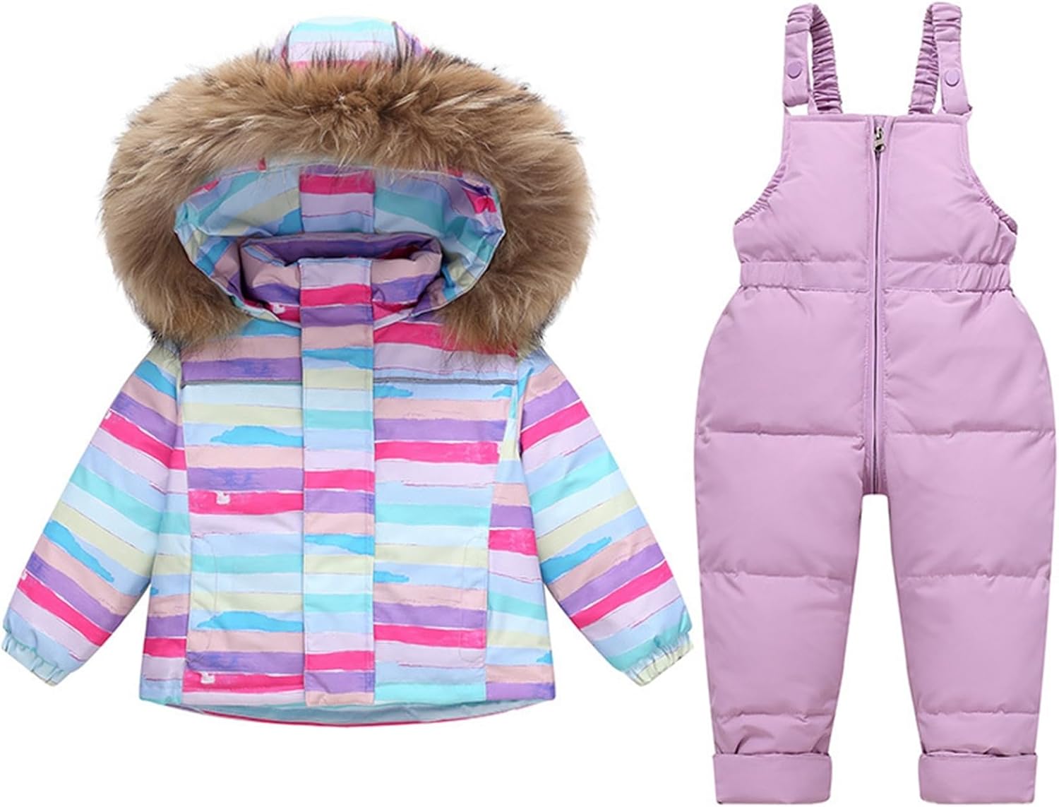 [Taopagii] ダウンジャケット スノーウェア 子供 フード付き 2点セット 1-3歳 スノーボードジャケット スキーウェア