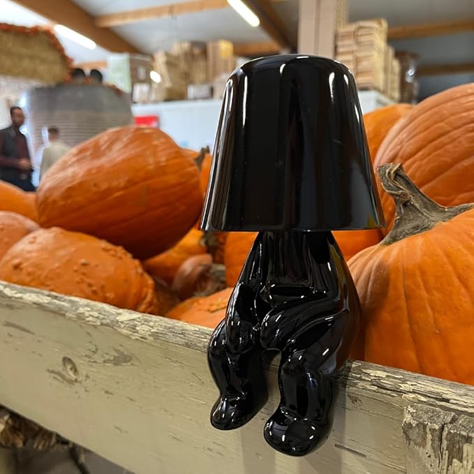 ThinkerLamps Black Thinker Lamp Desk Lamp Room Decor – Charging Desk Light Touch Lamp Home Decor Living Room – Dimmable Light Aluminum Alloy Cordless Lamp Cute Room Decor (Mr. Who) photo 3