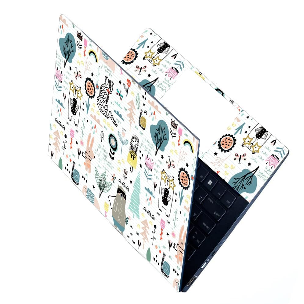 Image of Full Laptop Skin Bubble-Free HD Quality Sticker for Laptops Upto 15.6 inch Compatible with Apple /Dell /HP /Lenovo /Acer /Asus /Sony (Dustproof|Waterproof|Scratchproof|Reusable)-Snail FL1