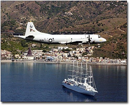 Lockheed P-3 Orion of VP-8 Over Coastline 11x14 Photograph Photo Print