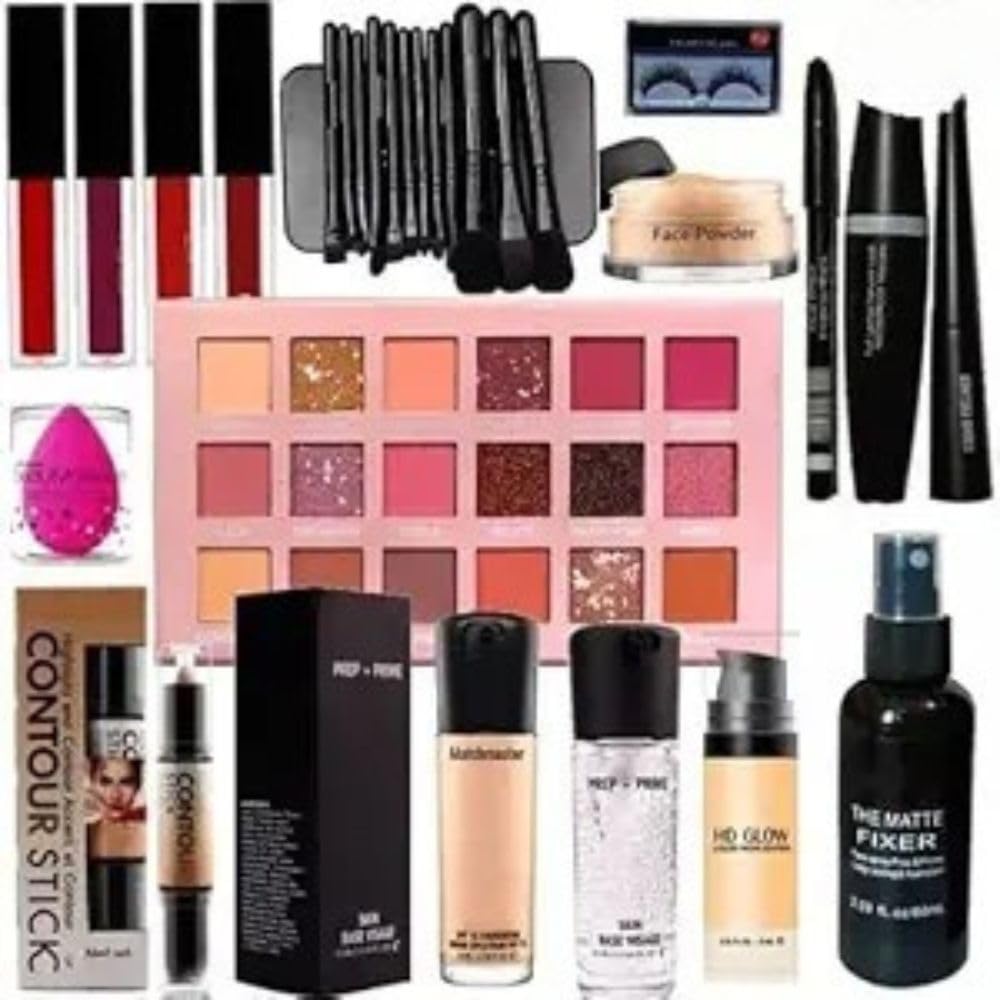 ZUKRAVE Professional Waterproof Makeup Kit Set With All Products For All Types Of Skin For Girls & Women Multicolor,1 Count ZUKRAVE Professional Waterproof Makeup Kit Set With All Products For All Types Of Skin For Girls & Women Multicolor,1 Count