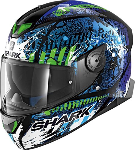 Shark 2674_26817 Cascos de Motocicleta SKWAL 2 Switch Rider 2 KBG-S, Hombre, Negro/Azul/Verde