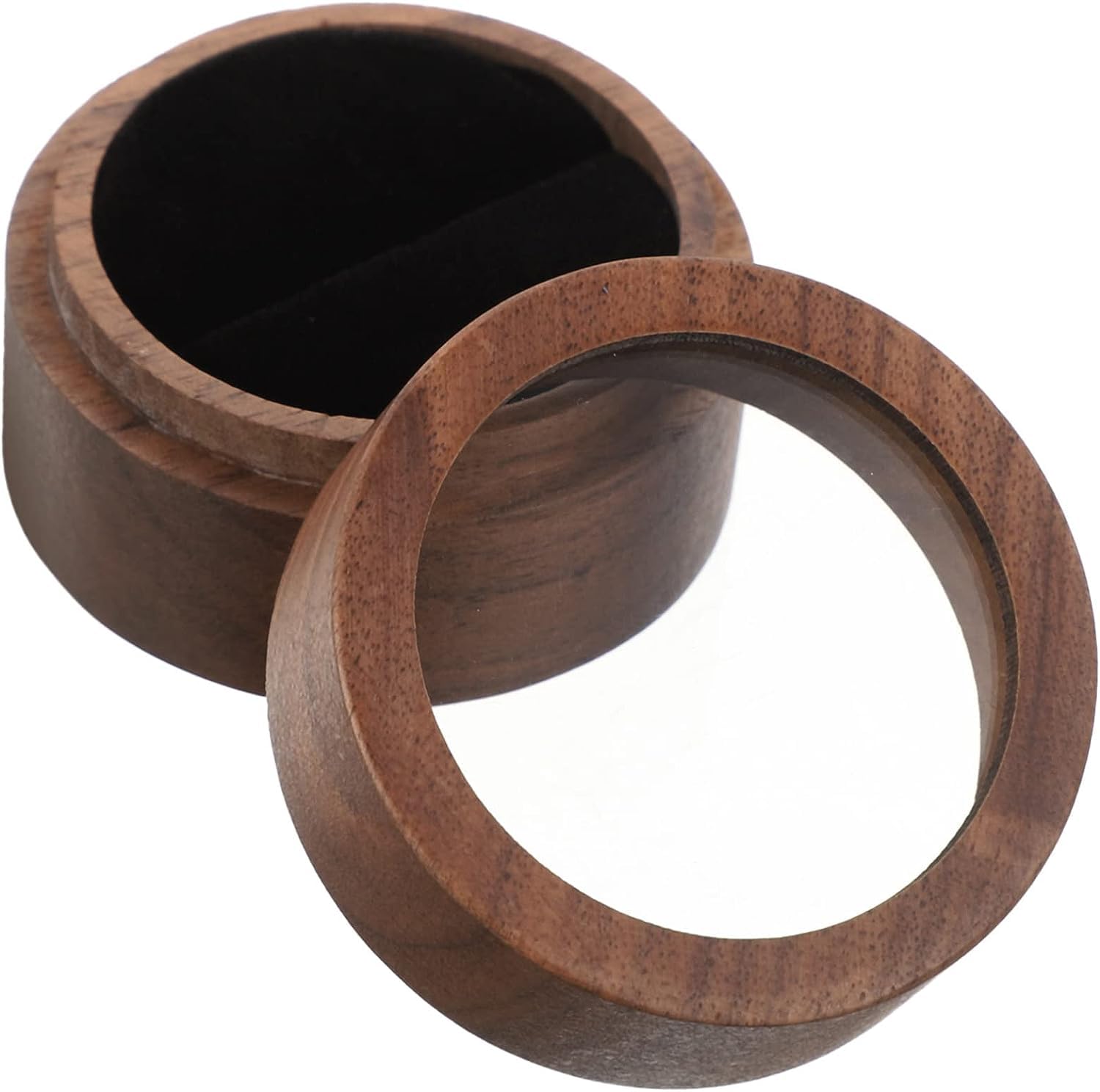 WZGWDC Fenster-Ring-Box, Ehering-Etui, Ring-Vitrine, Ehering-Organizer, Ringhalter, Zeremonie, einzigartige Schmuckschatulle, Holzkiste