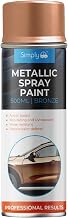 Simply Brands Metallic Bronze Spray Paint, 500ml, Acrylic, Fast Drying, Water Resistant, UV Resistant
