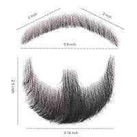 Vista 6 de Ailsa Bigote falso, barba realista, 100% cabello humano, cabello facial atado a mano, pelo facial negro de cabra, barbas falsas de encaje, bigote