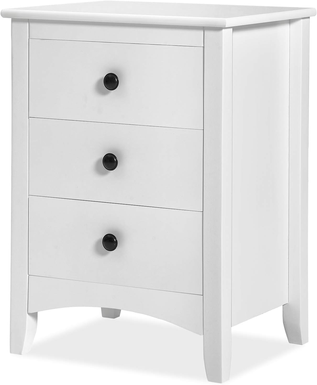 Montary Bedside Table White Bedside Chest with 3 Drawers