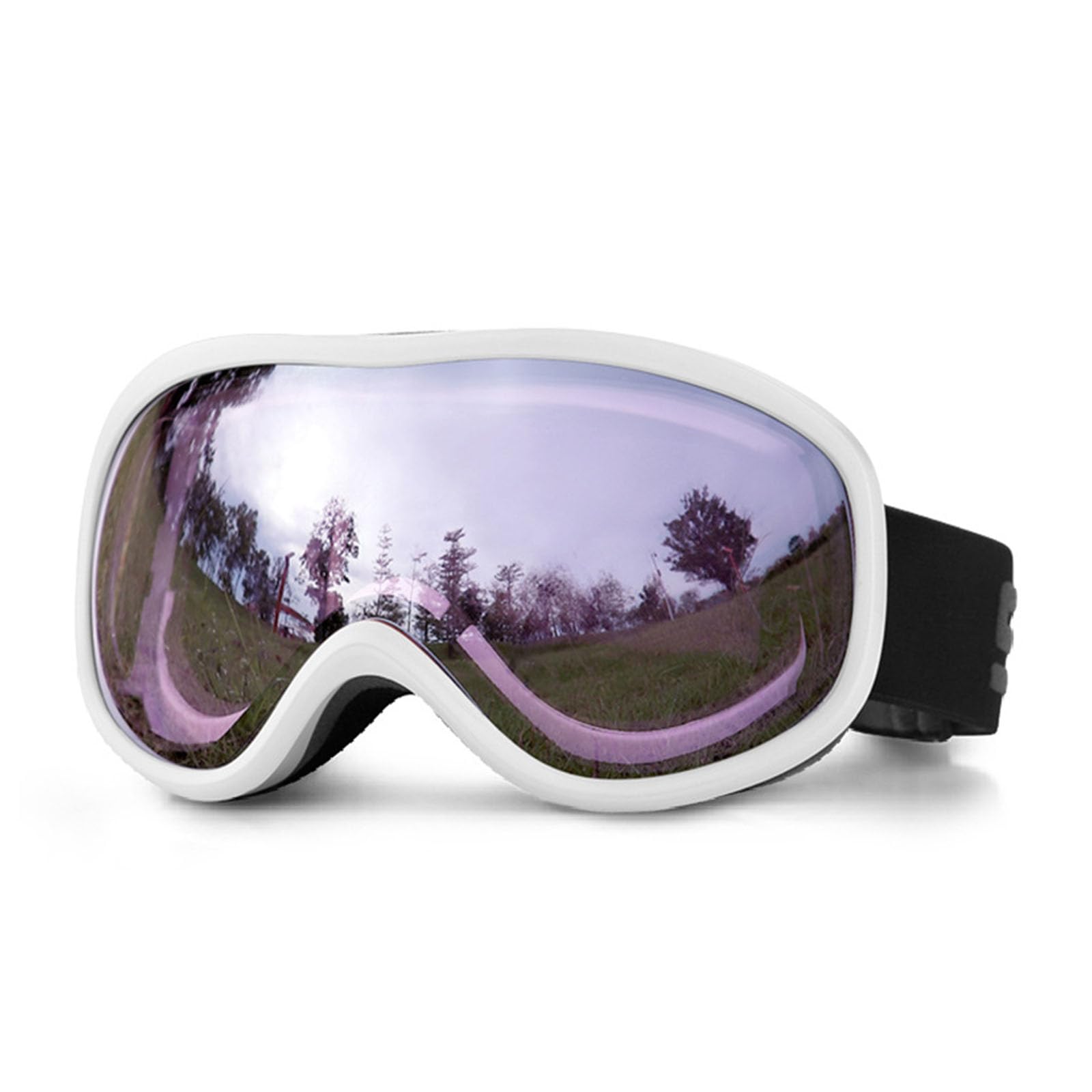 Maschera da Sci, Occhiali da Sci per Uomo Donna Anti Nebbia 100% Anti-UV Antipolvere Antivento per Ciclismo Equitazione/Arrampicata/Sci,M