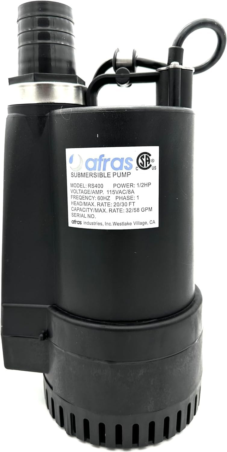 Afras RS400 1/2 HP Submersible High Efficiency Sump Pump